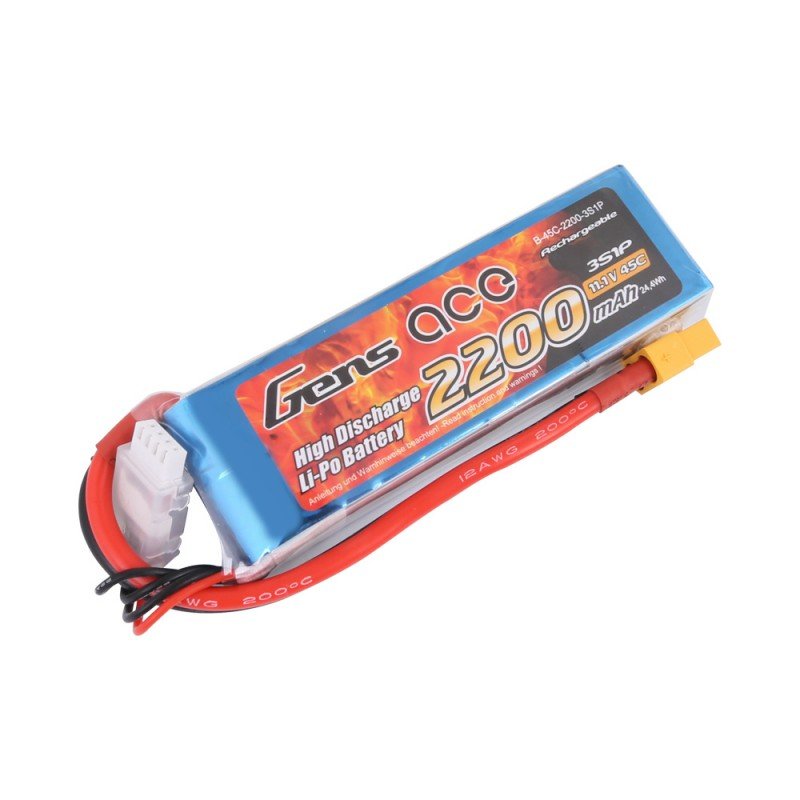 

Аккумулятор Gens Ace LiPO 11,1В 2200мАч 3S 45C 106х34х24мм 189г XT60 (B-45C-2200-3S1P-XT60)