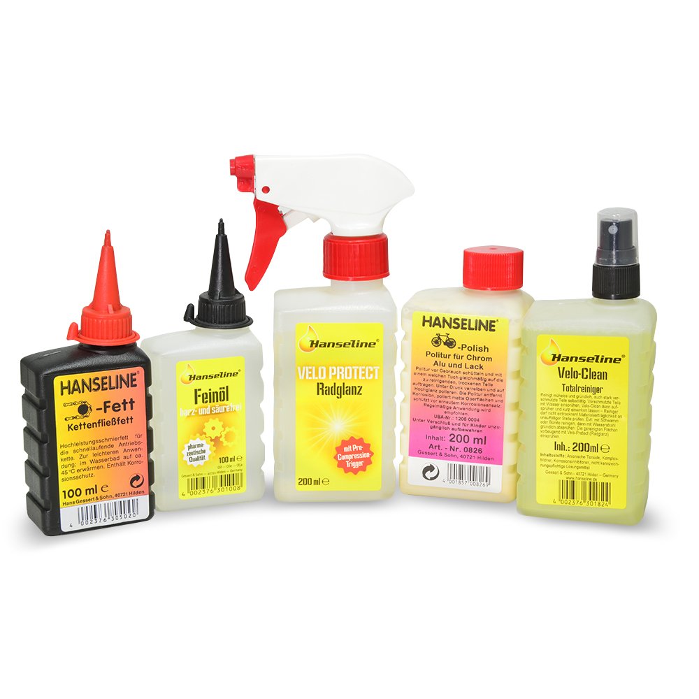 

Средство для ухода за велосипедом Hanseline Cycle-Maintenance-Set 5шт.