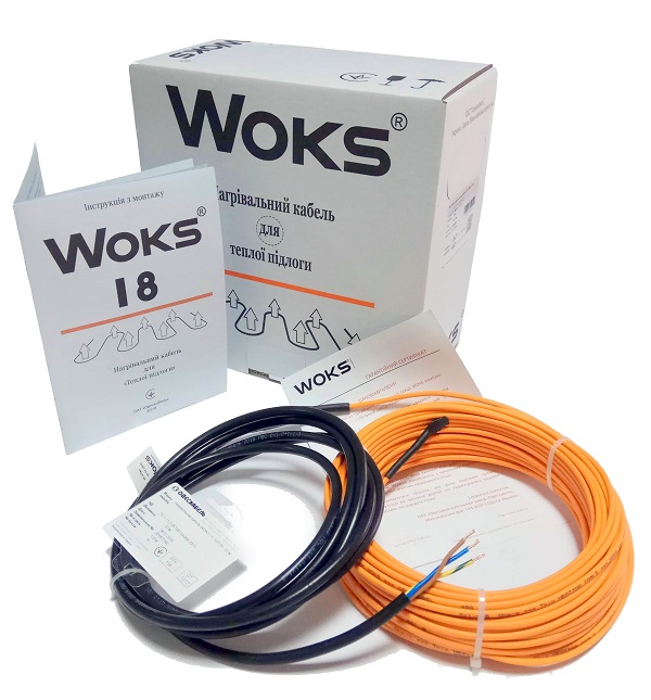 

Теплый пол под плитку Woks-18 длина 123,0м мощность 2190 Вт