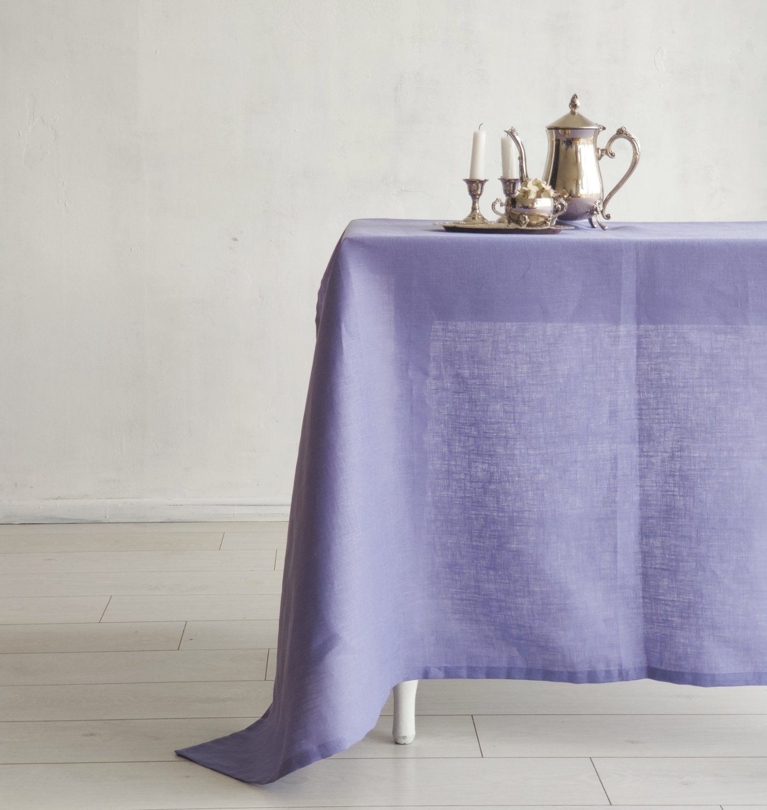 

Скатерть из натурального льна ESTET™ Lavender Лавандовый фиолетовый 145×150 см.