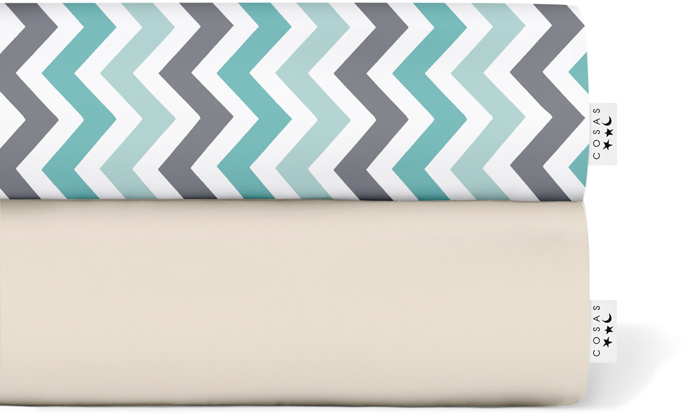 

Набор Cosas простынь 155х240 2 шт SetSheet_Beige_ZigMintGrey