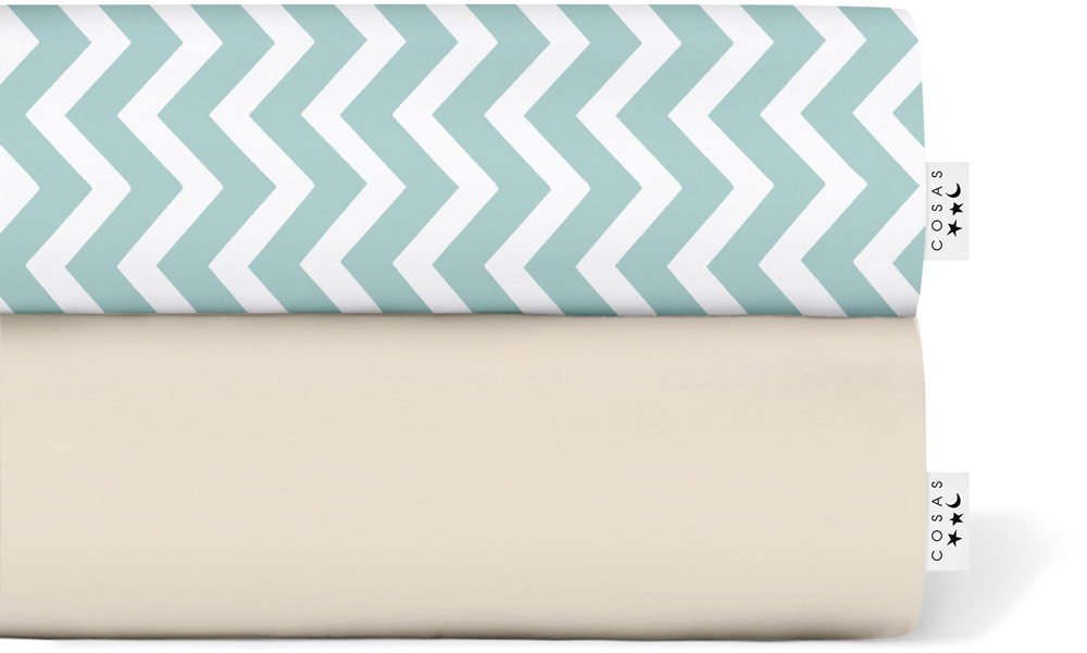 

Набор Cosas простынь на резинке 60x120 2 шт SetSheet_Beige_ZigMint