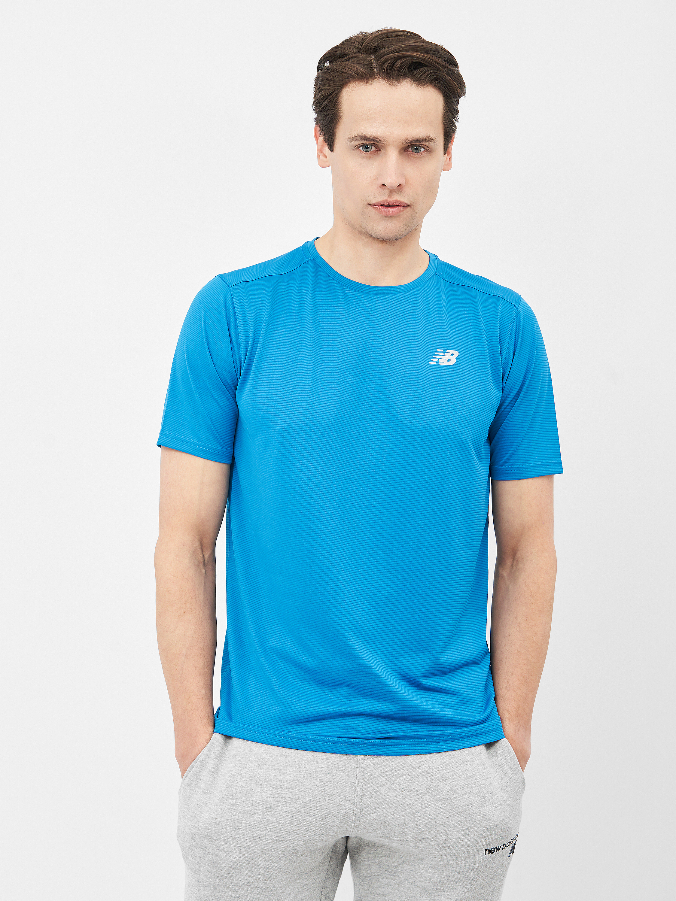 

Футболка New Balance Accelerate SS MT03203WAB S Голубая
