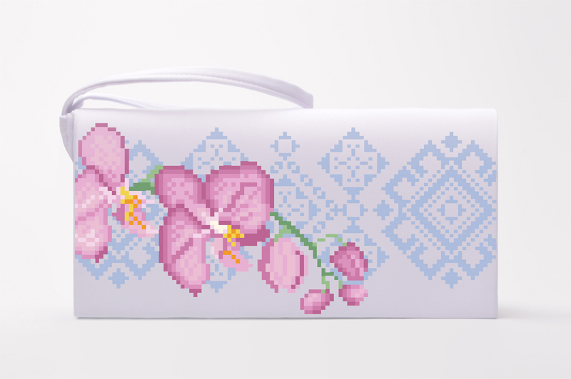 

Набір для вишивки нитками Барвиста Вишиванка заготовки пошитого клатча Ніжні орхідеї (КЛ087дБ1301i)