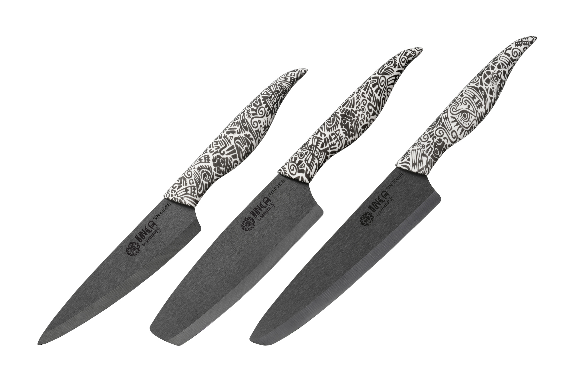 Купить ножи самура в интернет. Набор ножей Samura Inca. Samura набор из трех ножей. Samura Inca sin-0220b/k. Керамический нож Самура.
