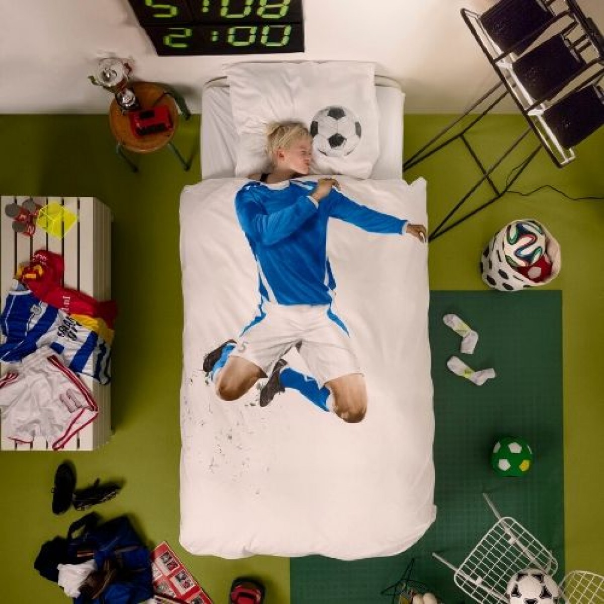 

Постельный комплект SNURK Soccer Camp Blue белый