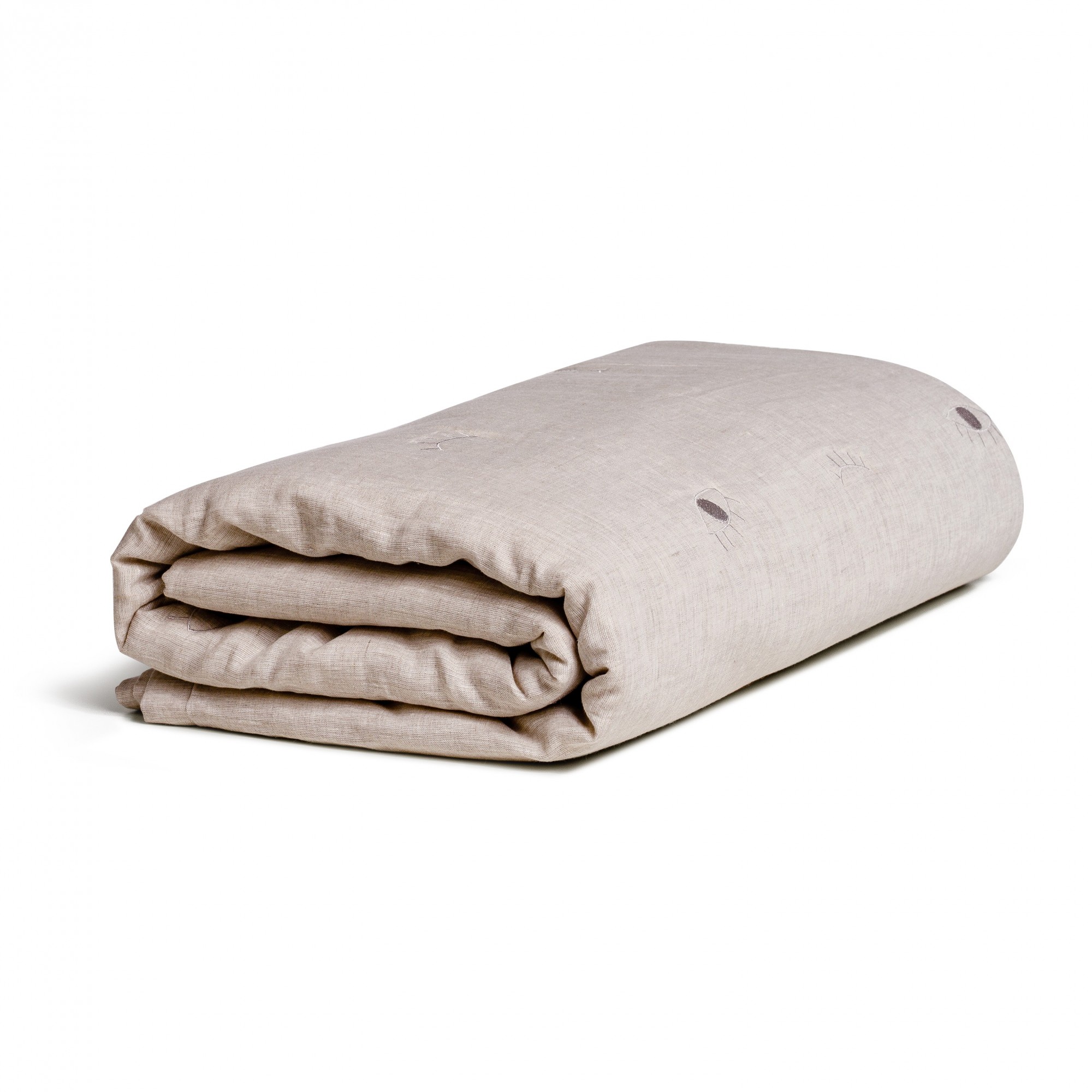 

Покрывало льняное Soft25 Hello morning 250x260 серо-коричневое с вышивкой