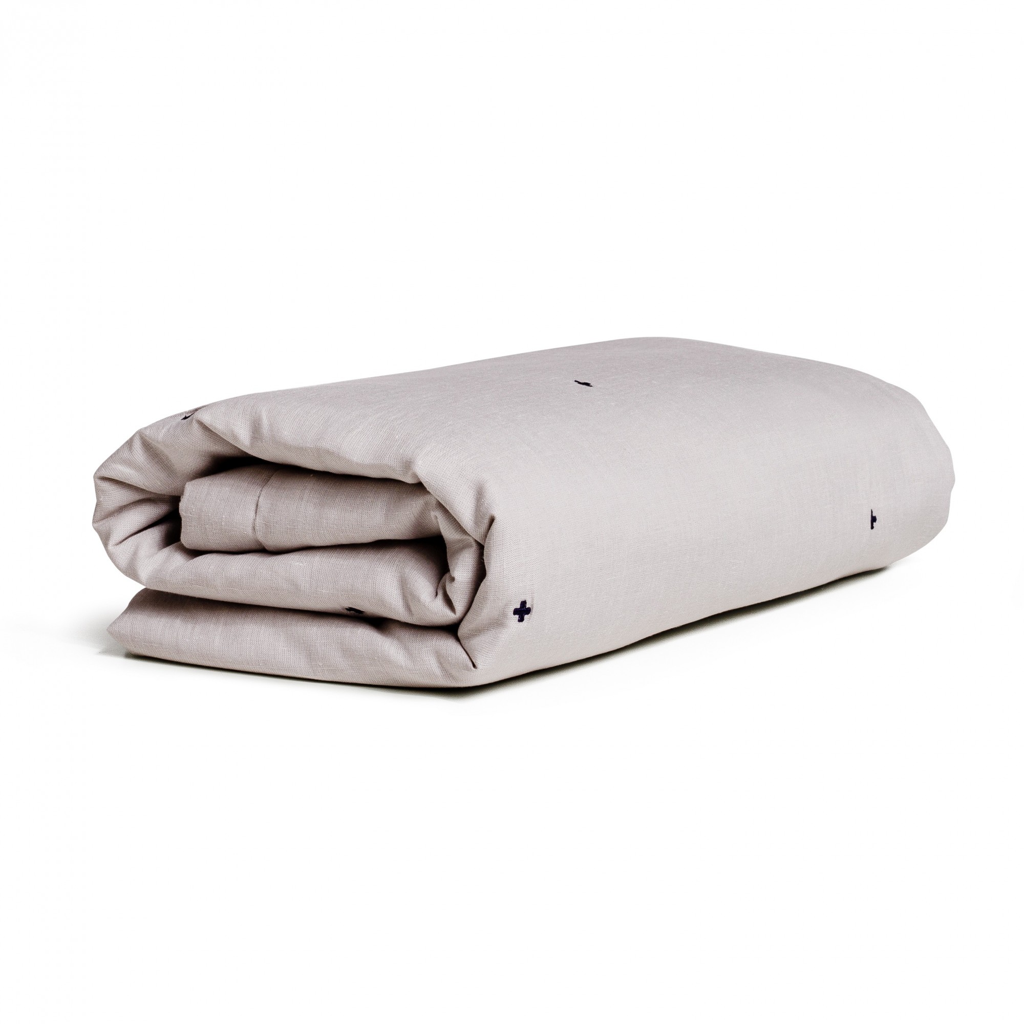 

Покрывало льняное Soft25 Only pluses 230x250 светло-серое с вышивкой