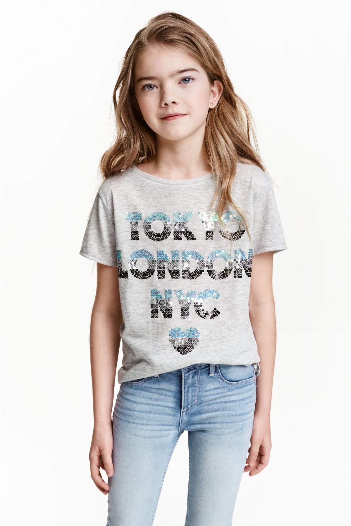 

Футболка H&M 146-152 (10-12y) Серая (5470-0397332001)