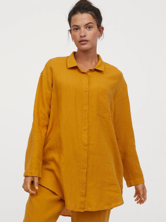 

Рубашка пижамная H&M 0811481-1 M Горчичная