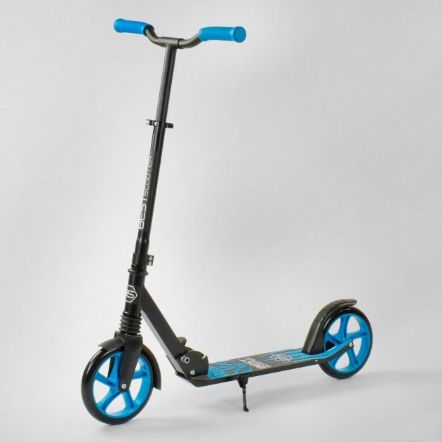 

Двухколесный самокат Best Scooter WOLF амортизатор 76537, Черно-синий