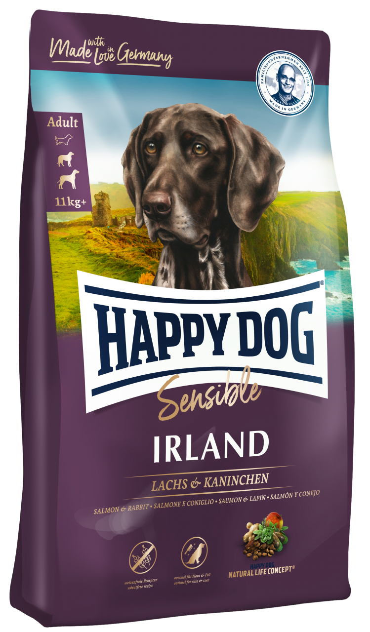 

Сухой корм HAPPY DOG Сюприм Irland для собак с лососем и кроликом, 4 кг