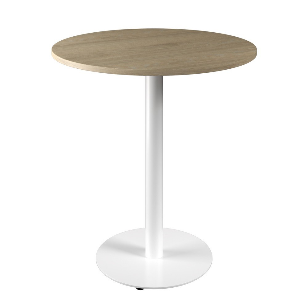 

Обеденный стол Disc table белый ДСП натуральный (600х600х750 мм)