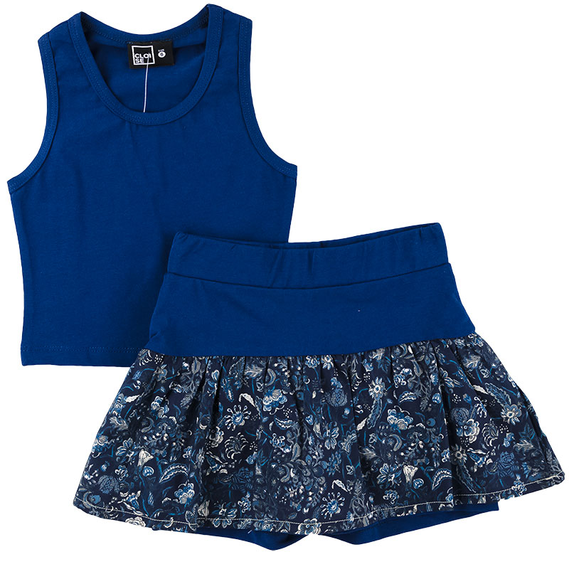 

Комплект летний для девочки (топ + шорти-юбка) CLOISE СL0214001-445 98 см синий