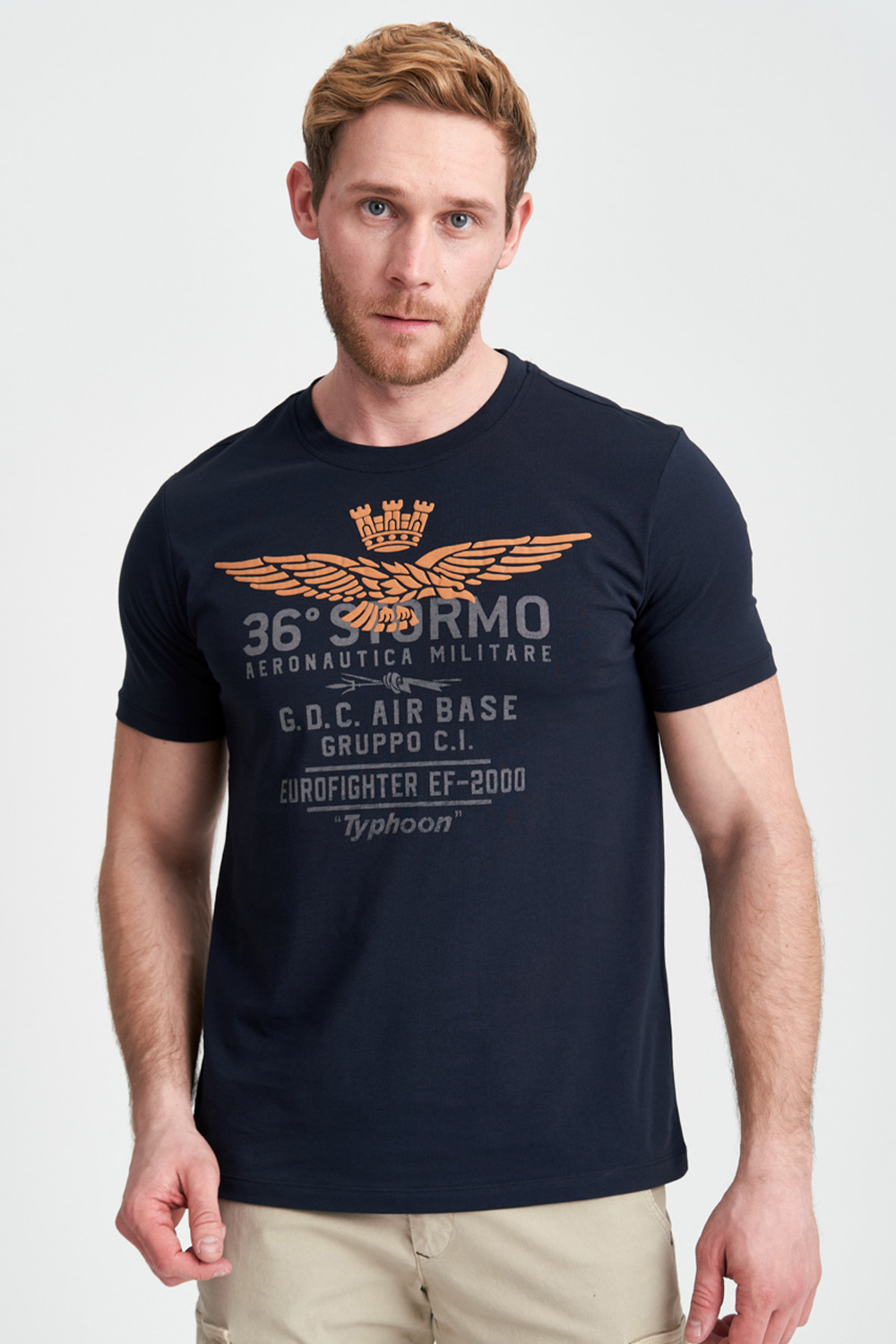 

Хлопковая темно-синяя футболка 36 stormo от Aeronautica Militare 4104, Хлопковая темно-синяя футболка 36 stormo от Aeronautica Militare 4104 M
