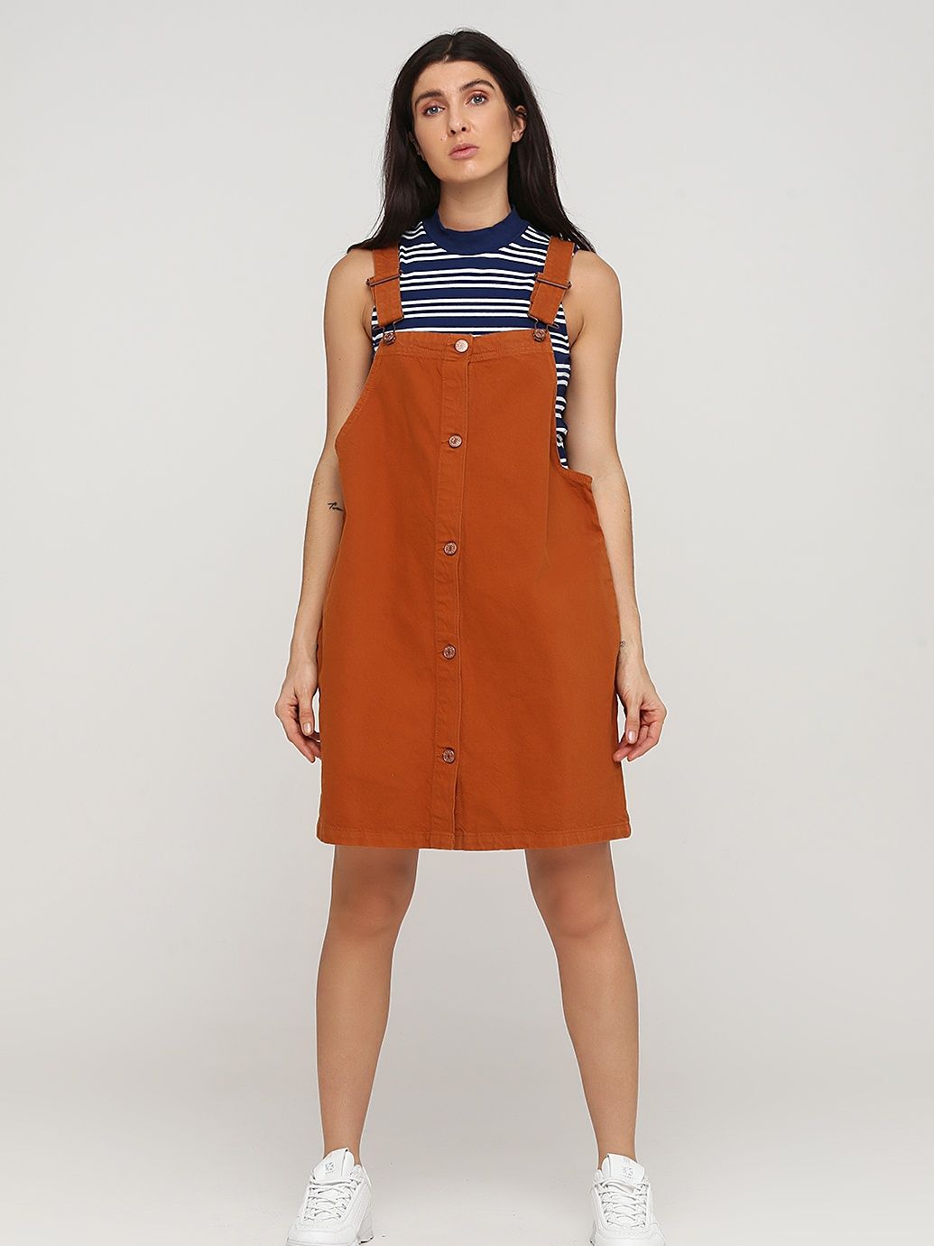 

Сарафан джинсовый Monki 631064a77 S Коричневый
