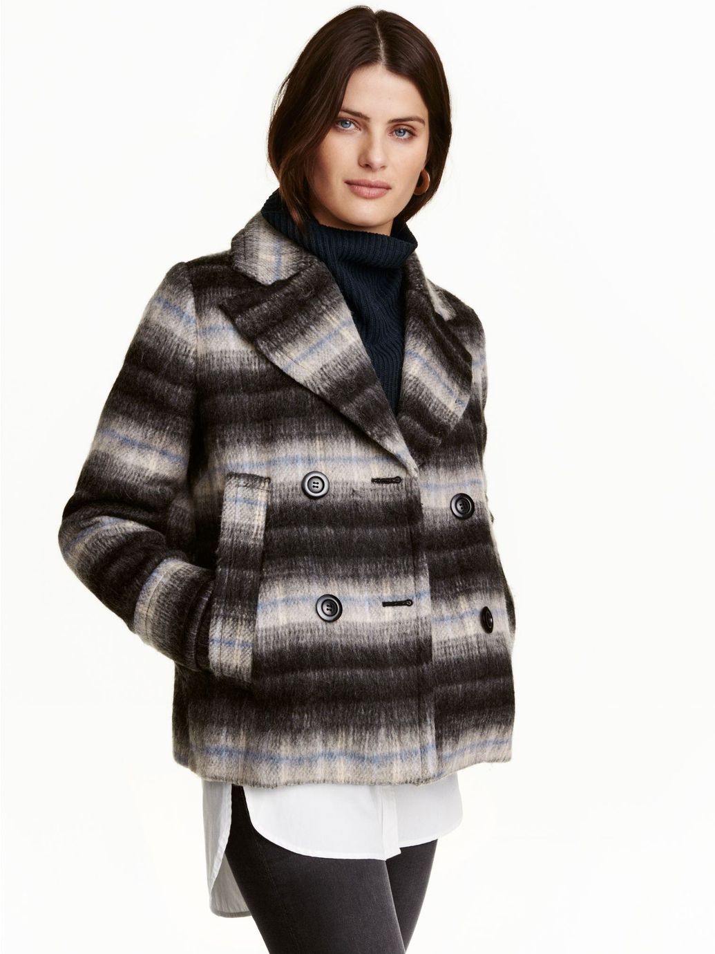 

Полупальто H&M 3974404a79 32 Серое