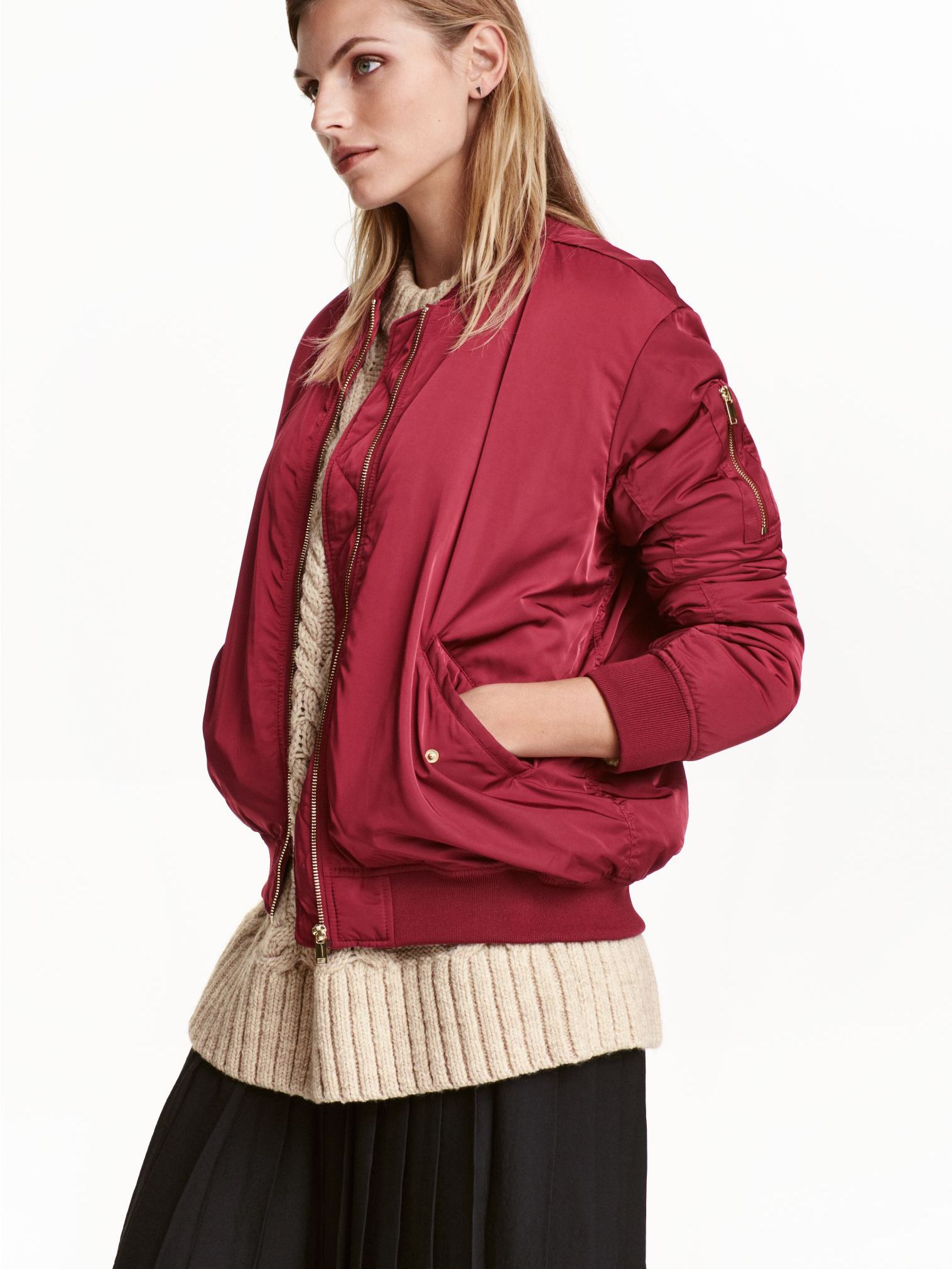 

Бомбер H&M 427951004a79 38 Бордовый