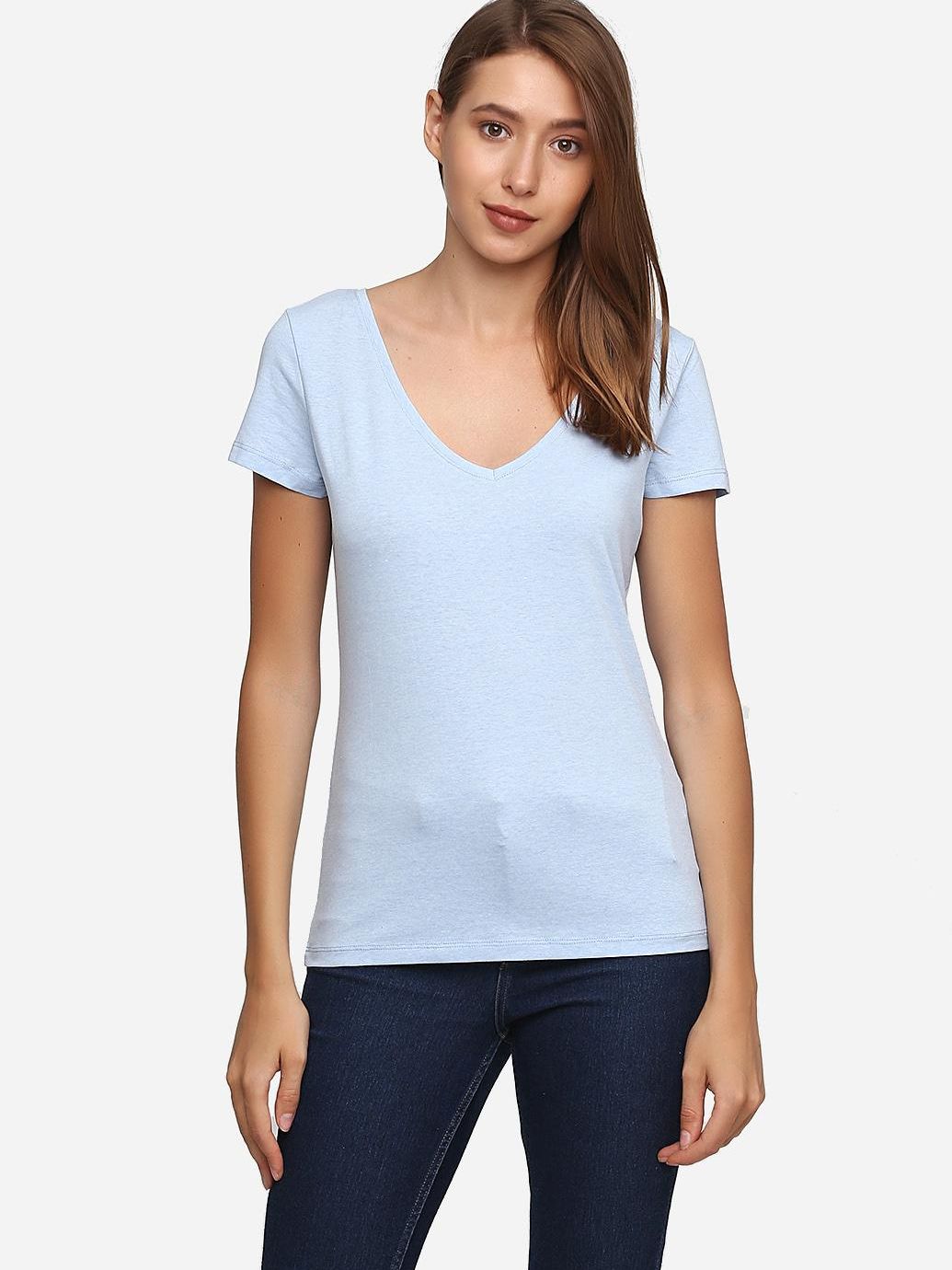 

Футболка H&M 2152484a64 XS Голубая
