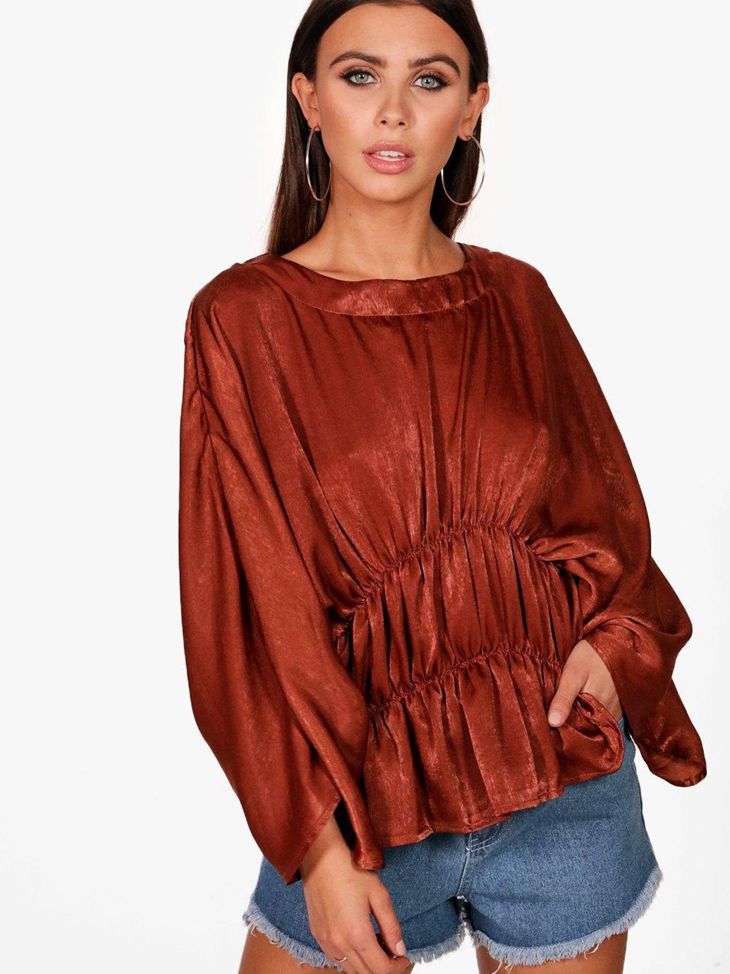 

Блузка Boohoo pzz84969a84 32 Коричневая