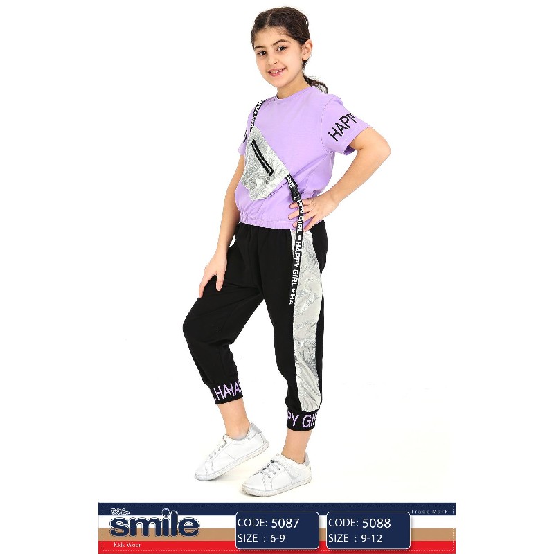 

Футболка + бриджи для девочки SMILE 5087 134 см лиловый/чорный (553412)