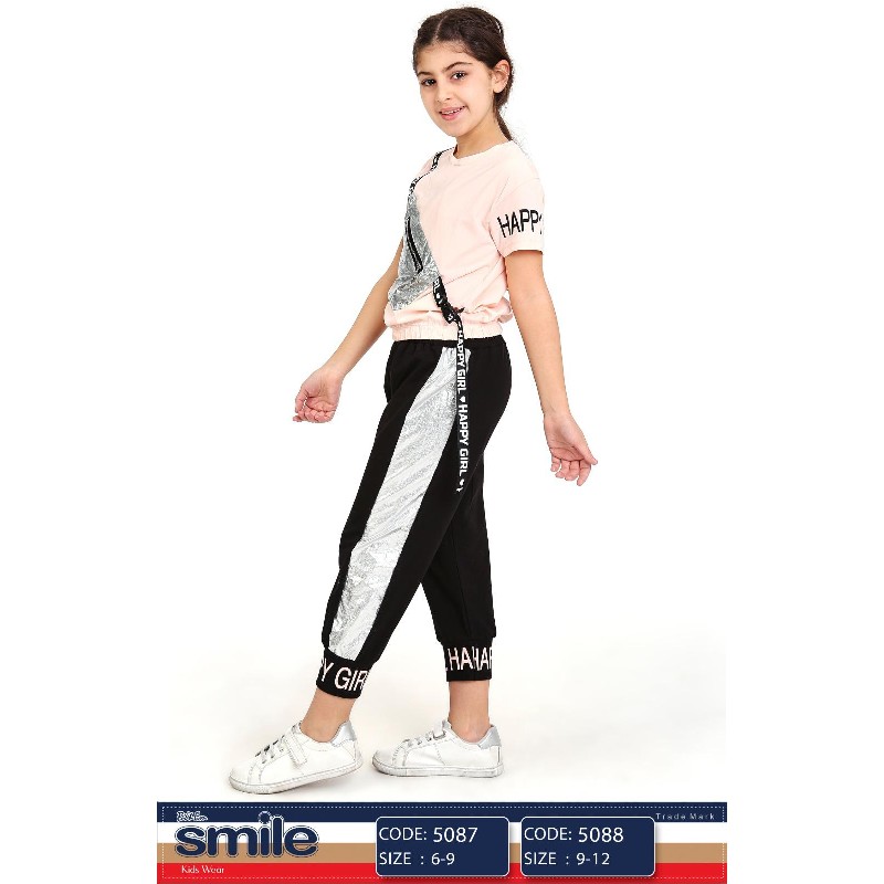 

Футболка + бриджи для девочки SMILE 5087 116 см пудровый/черный (553413)