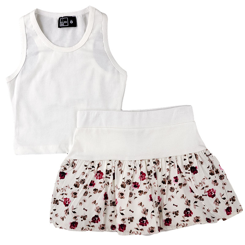

Комплект летний для девочки (топ + шорти-юбка) CLOISE СL0214001-445 110 см молочный