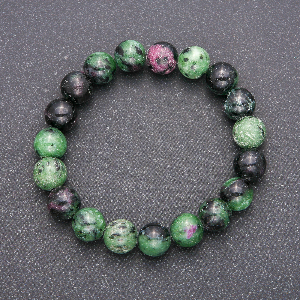 

Браслет из натурального камня Цоизит на резинке гладкий шарик, диаметр 10(+-)мм обхват 18см, ida39788