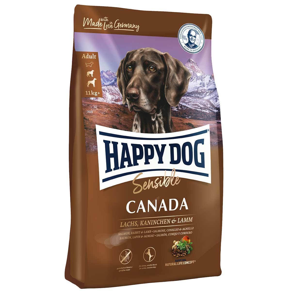 

Сухой корм HAPPY DOG Canada для собак с лососем, кроликом, ягненком, 12,5 кг