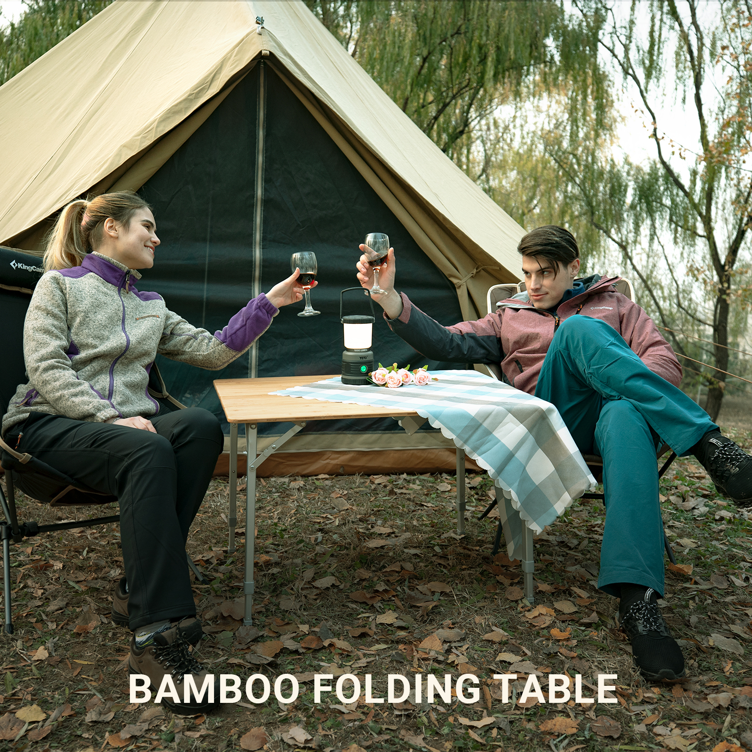 Atepa bamboo online folding table