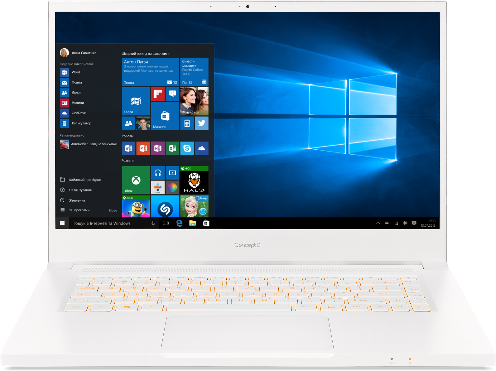

Ноутбук Acer ConceptD 3 CN315-72G-77XE (NX.C5YEU.008) White