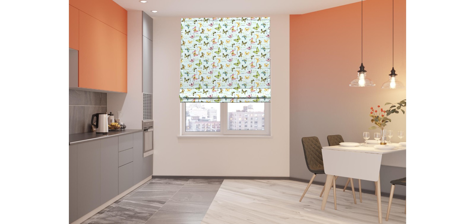 

Римская штора VERNST "Бабочки" 40*160 разноцветный