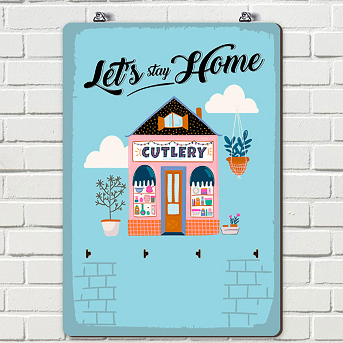 

Ключница настенная вертикальная Presentville Let`s stay home