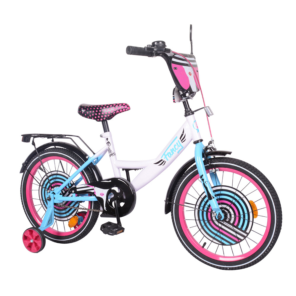 

Велосипед детский двухколесный Tilly Fancy 18" (T-218214 white + pink + blue)