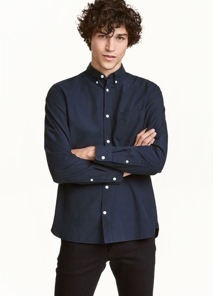 

Рубашка H&M XS Синяя (1082-182)