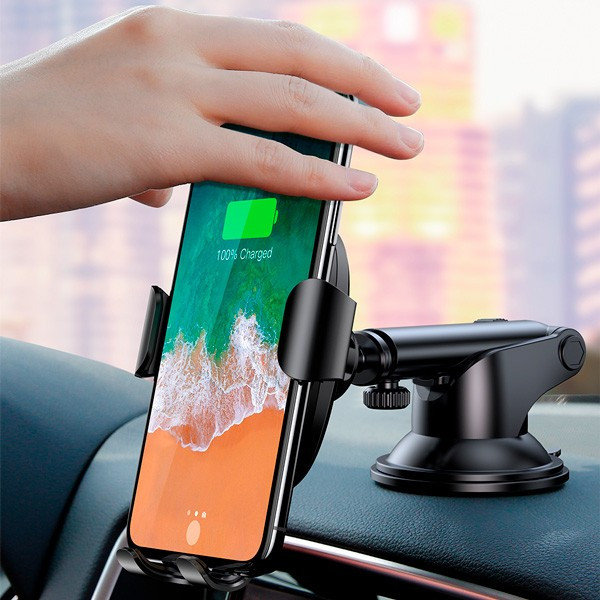 

Беспроводное зарядное устройство,автомобильное UNI Baseus Wireless Charger Gravity Car Mount（osculum type ）Black