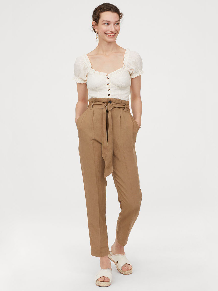 

Брюки H&M 060752516_khaki 40 Коричневые