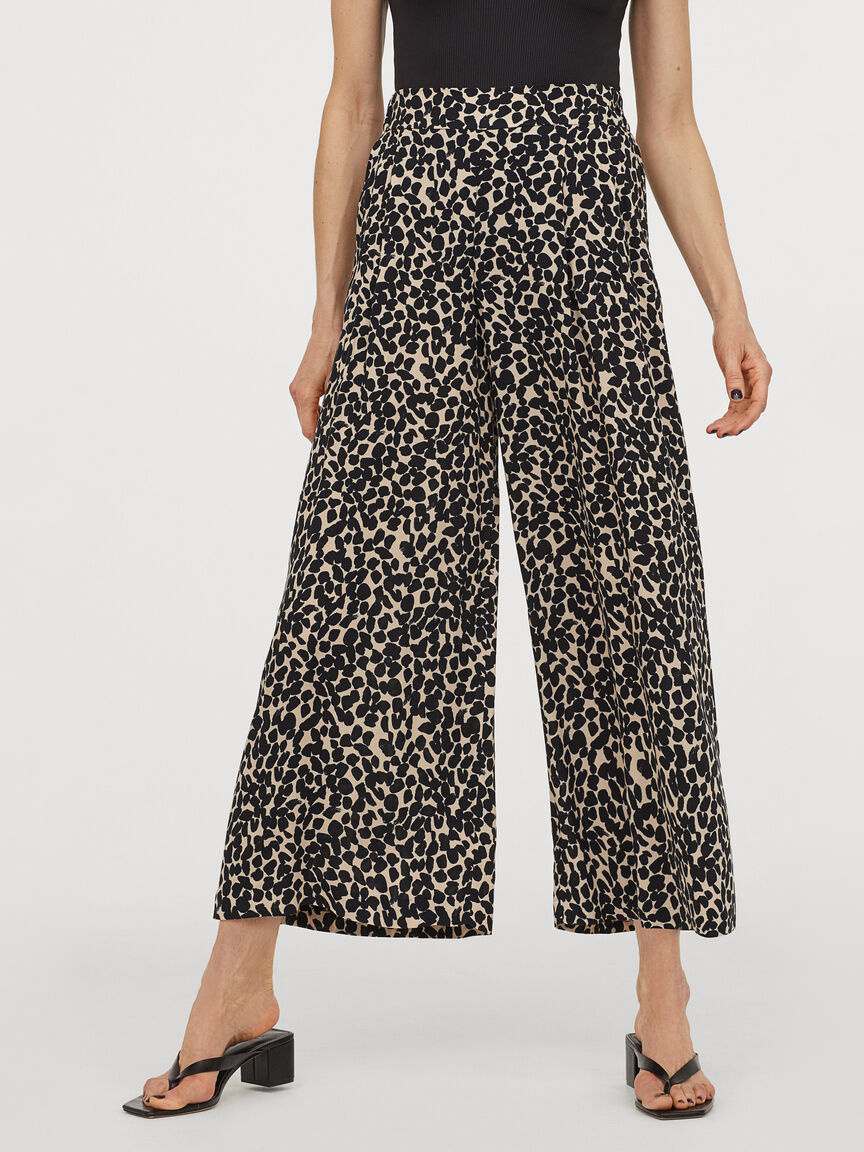 

Брюки H&M 060816563_blackbiege 40 Черные с бежевым