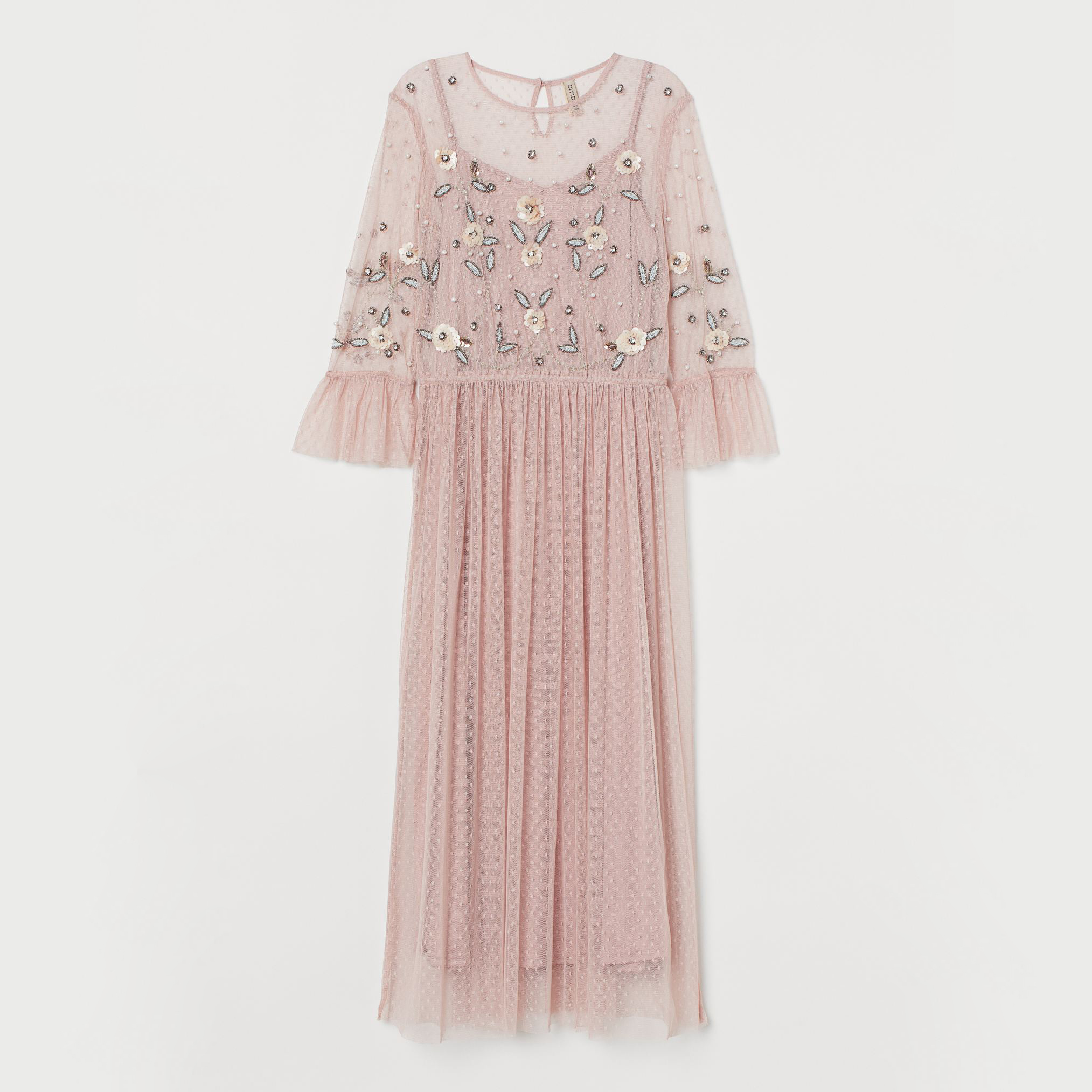 

Платье H&M 060847202 46 Пудровое с розовым