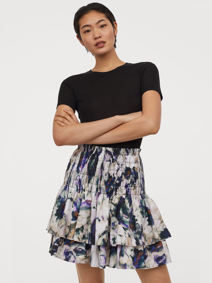 

Юбка H& 060849519  Бежевая с фиолетовым, Юбка H&M 060849519 M Бежевая с фиолетовым