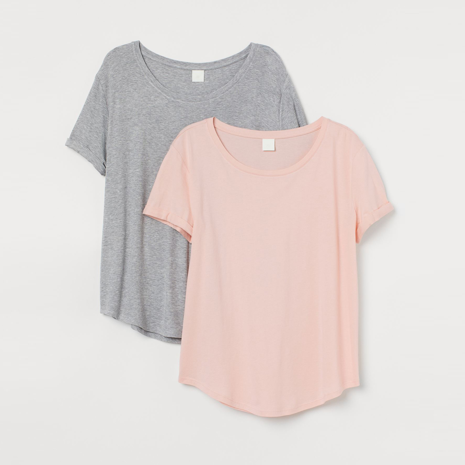 

Футболка H&M 9001762dm 3XL 2шт Пудровая с серым