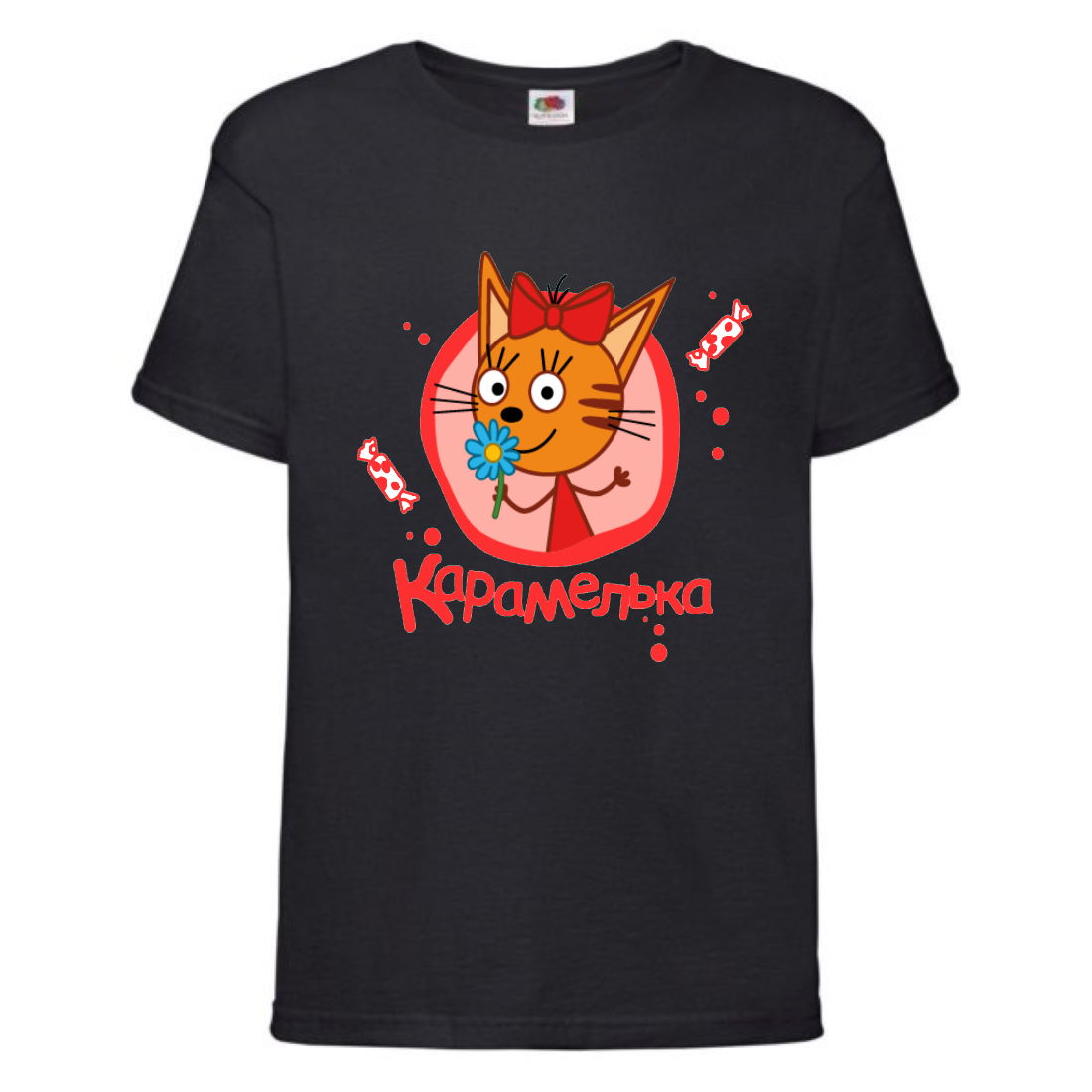 

Футболка детская Три Кота 8 (Three Cats 8 TC blc 8) черная 104 см