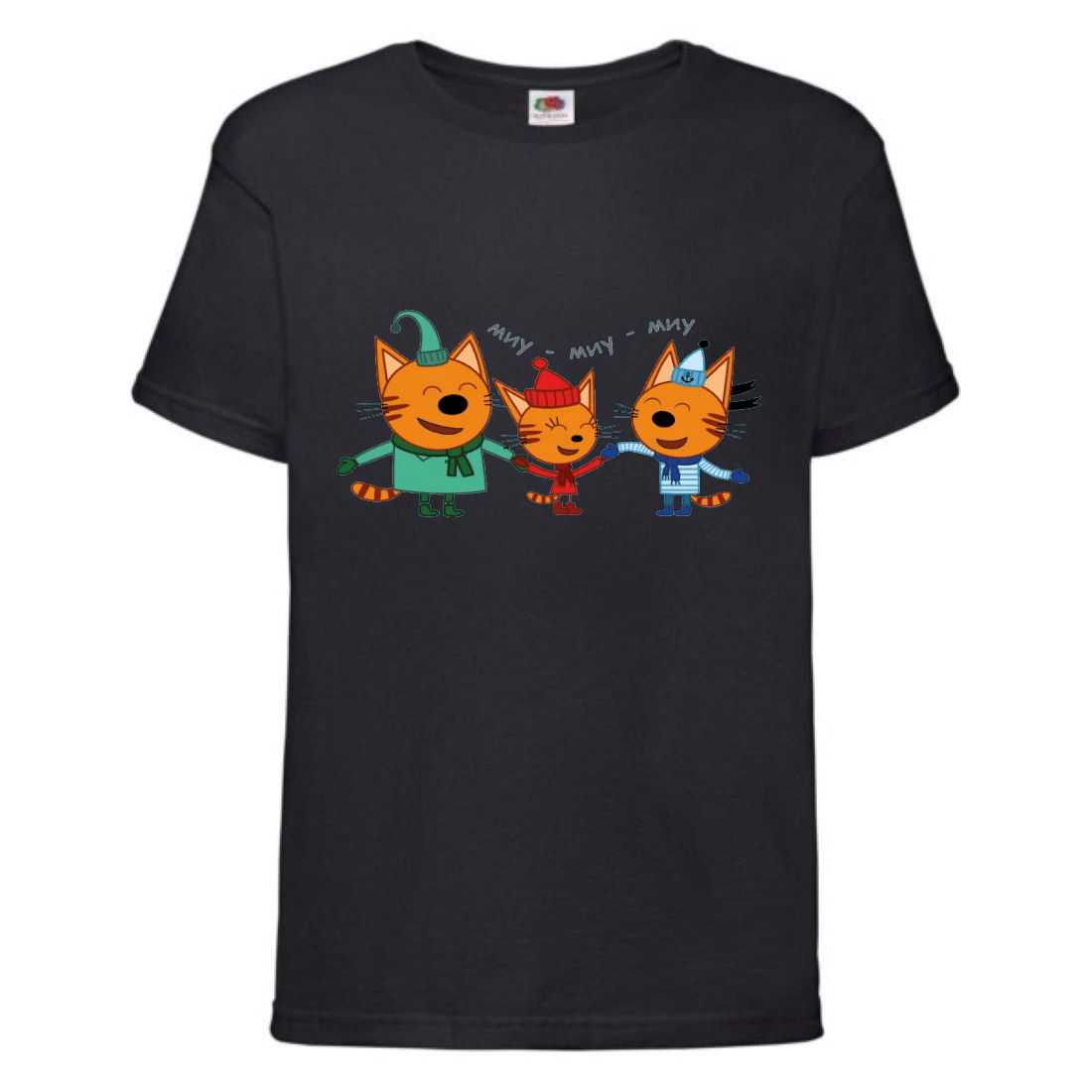 

Футболка детская Три Кота 5 (Three Cats 5 TC blc 5) черная 104 см