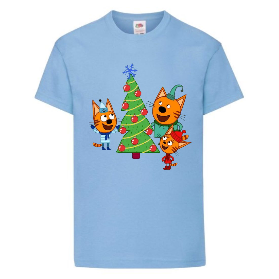 

Футболка детская Три Кота 2 (Three Cats 2 TC lblu 2) голубая 104 см