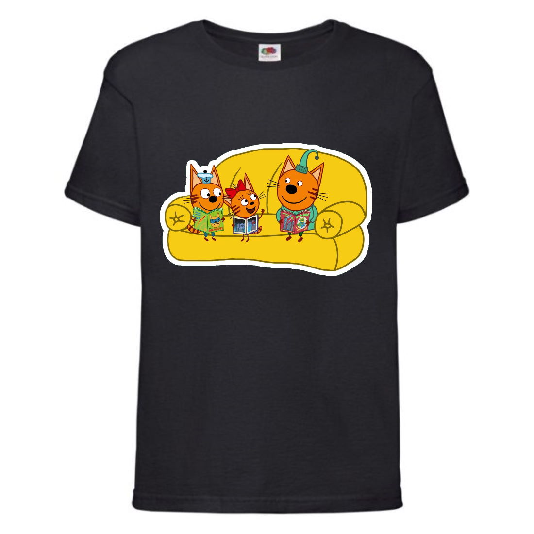 

Футболка детская Три Кота 1 (Three Cats 1 TC blc 1) черная 104 см
