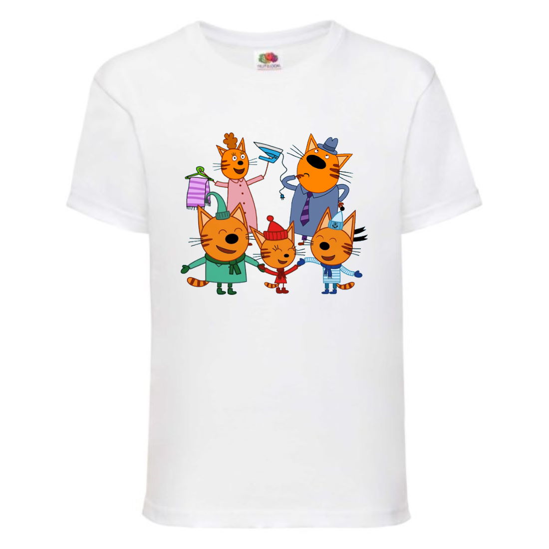 

Футболка детская Три Кота 01 (Three Cats 01 TC wh 01) белая 104 см