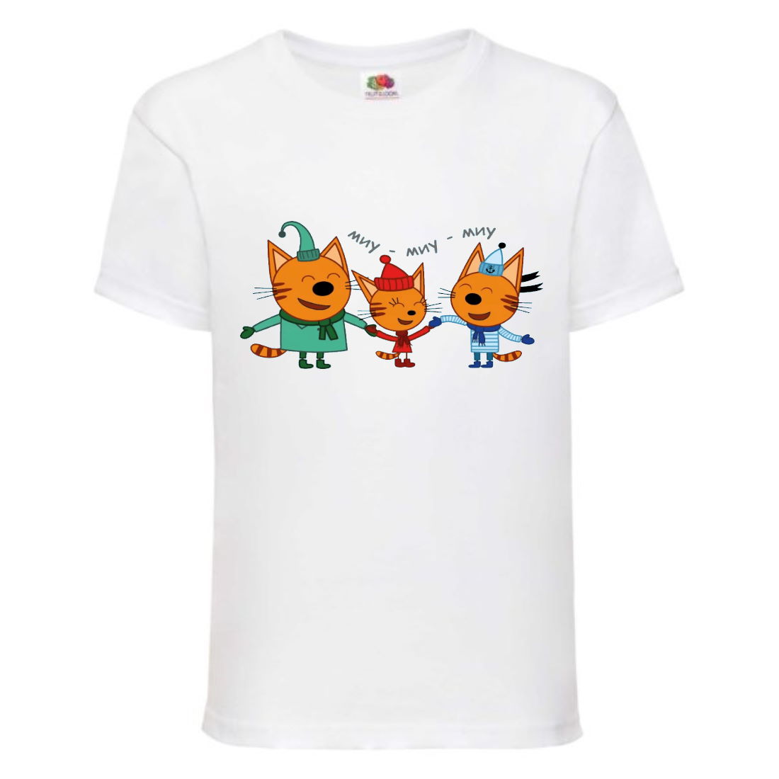 

Футболка детская Три Кота 3 (Three Cats 3 TC wh 3) белая 104 см