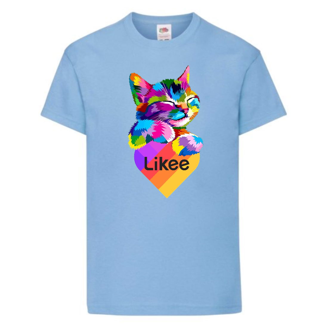 

Футболка Лайк Likee светло голубая (Lblack-cat2) 152 см
