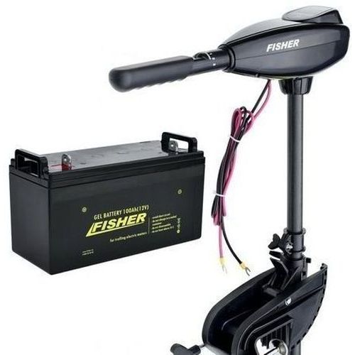 

Электромотор для лодки Fisher 46lbs; 12V; GEL аккумулятор 12V; 100a/h. Лодочный электромотор Фишер 46;