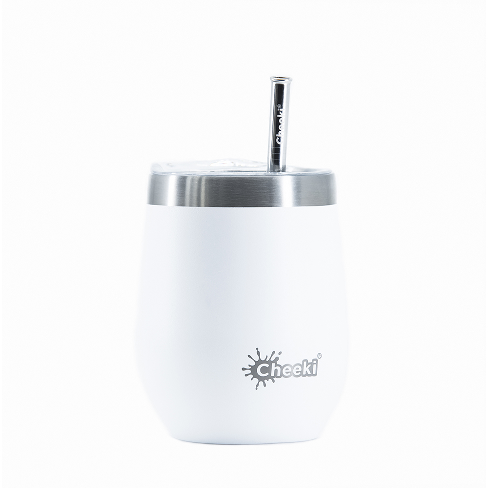 

Бокал для напитков Cheeki со стальной трубочкой 320ml Insulated Wine Tumbler Spirit White